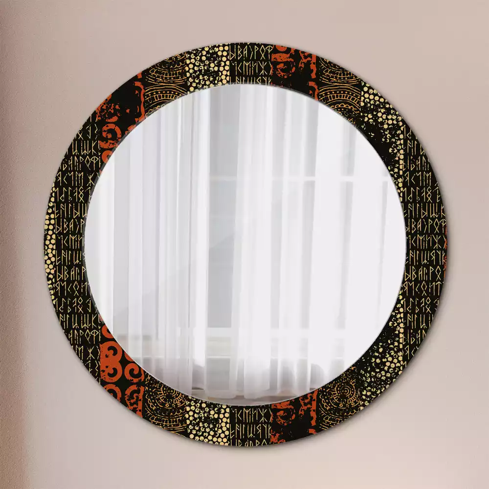Miroir rond avec décoration Motif grunge