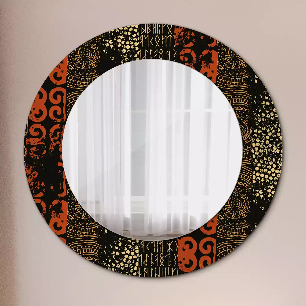 Miroir rond avec décoration Motif grunge