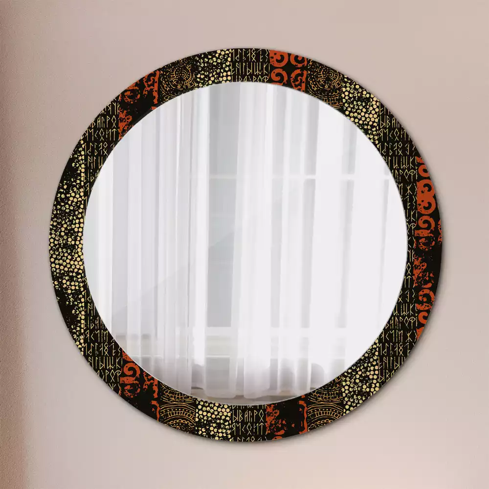 Miroir rond avec décoration Motif grunge