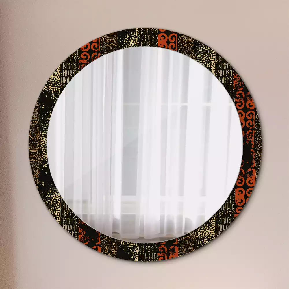 Miroir rond avec décoration Motif grunge