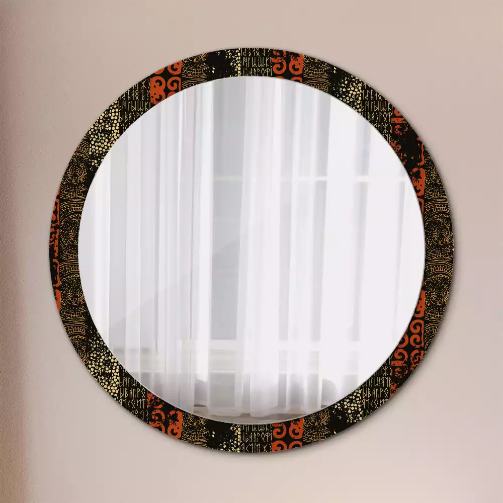 Miroir rond avec décoration Motif grunge
