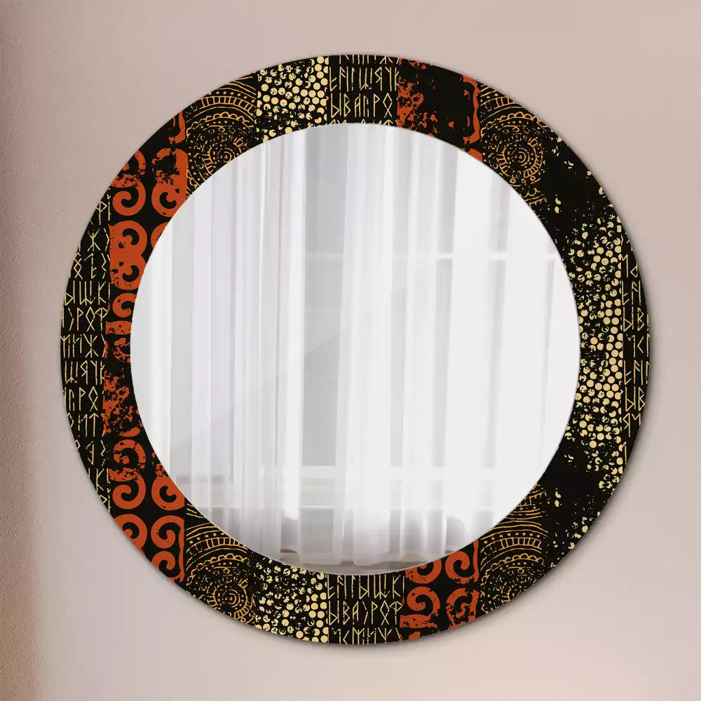 Miroir rond avec décoration Motif grunge