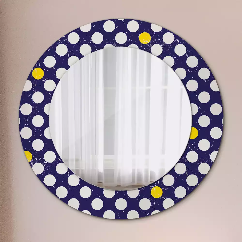 Miroir rond avec décoration Pois rétro