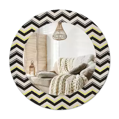 Miroir rond imprimé Motif zigzag
