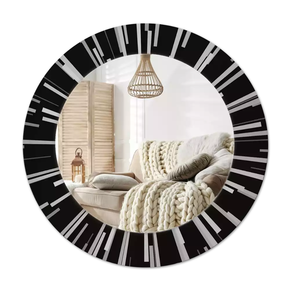 Miroir rond avec décoration Composition radiale