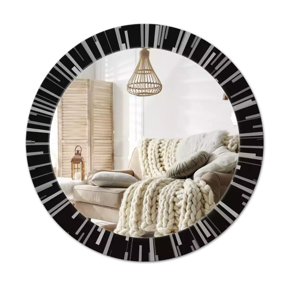 Miroir rond avec décoration Composition radiale