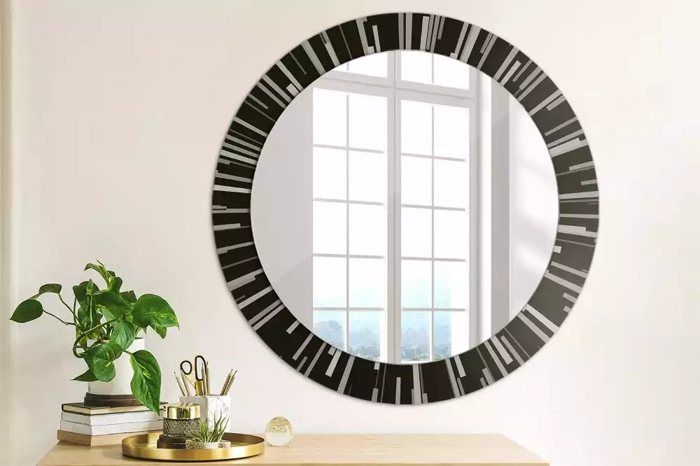 Miroir rond avec décoration Composition radiale