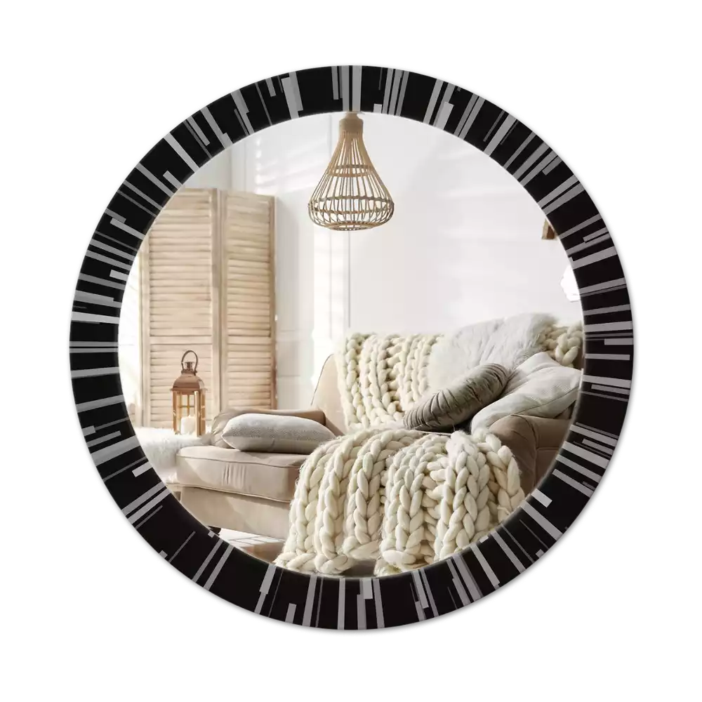 Miroir rond avec décoration Composition radiale