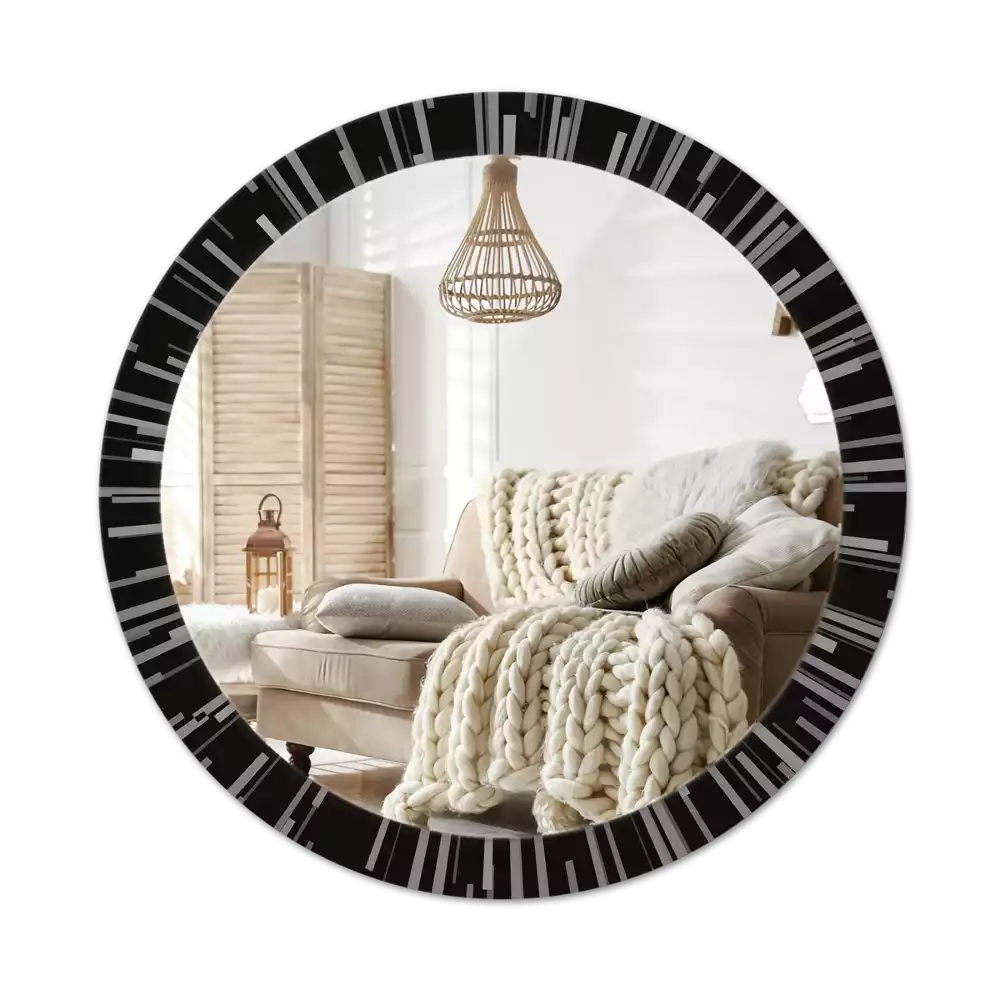 Miroir rond avec décoration Composition radiale