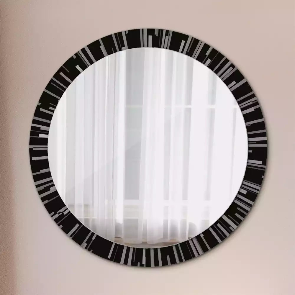 Miroir rond avec décoration Composition radiale