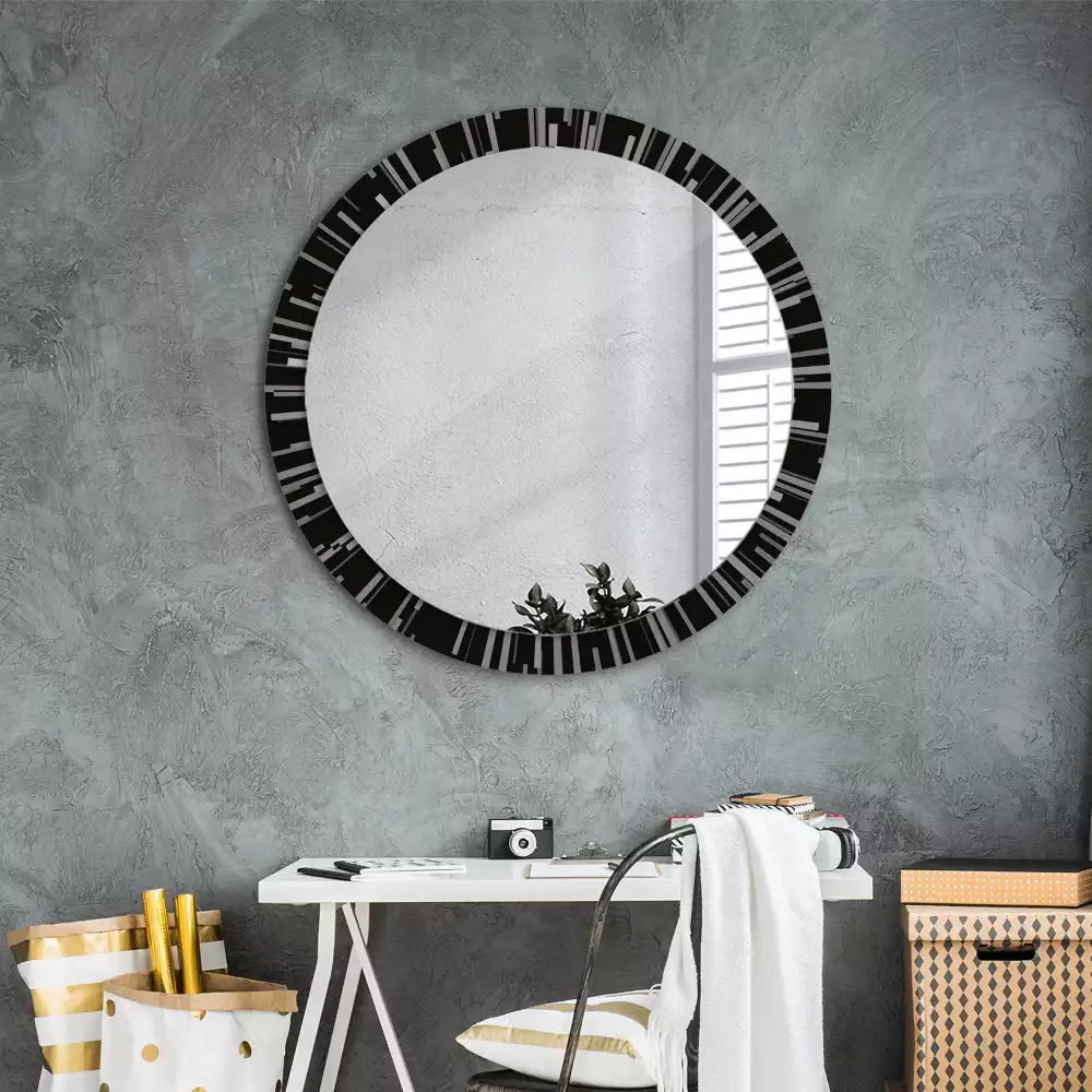Miroir rond avec décoration Composition radiale