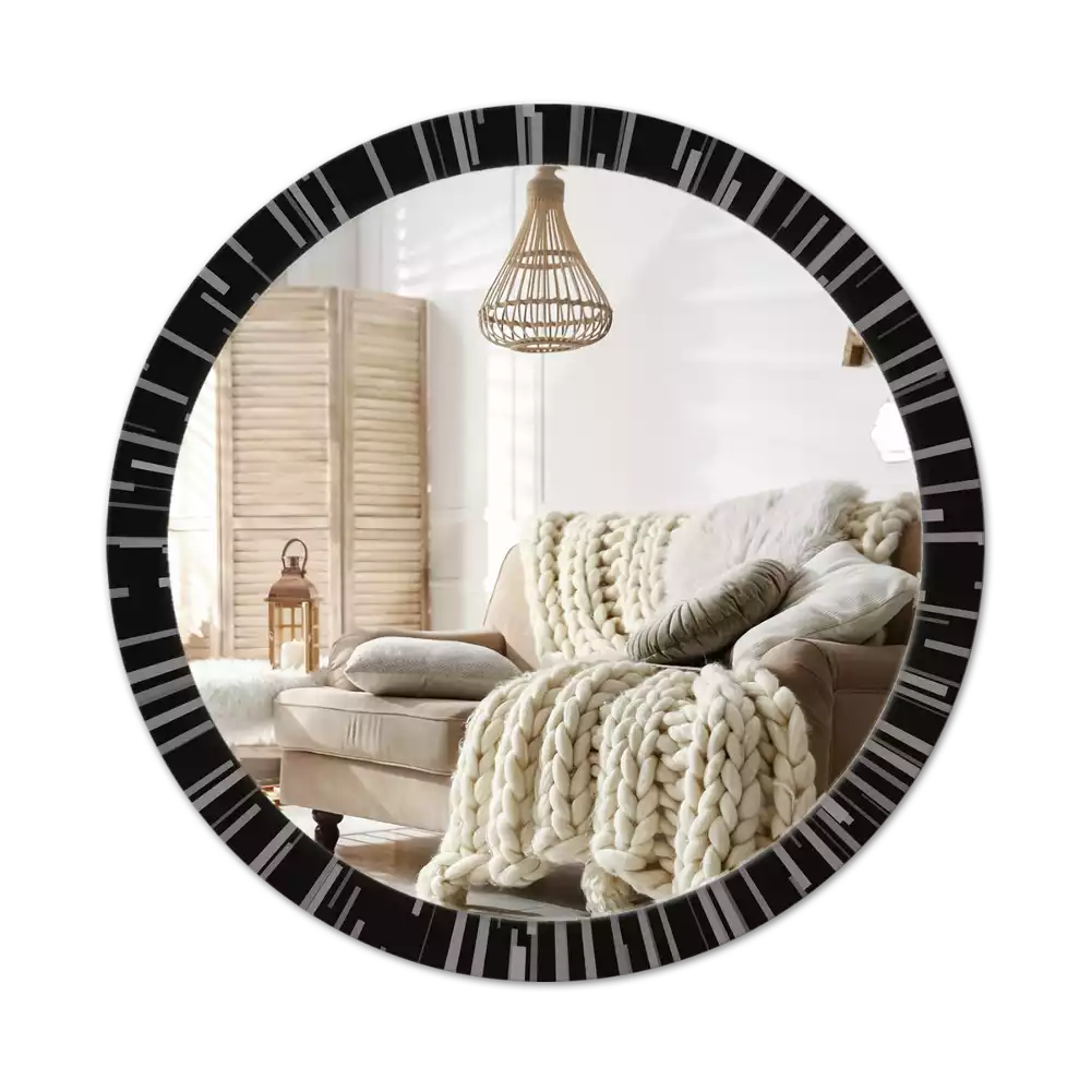 Miroir rond avec décoration Composition radiale