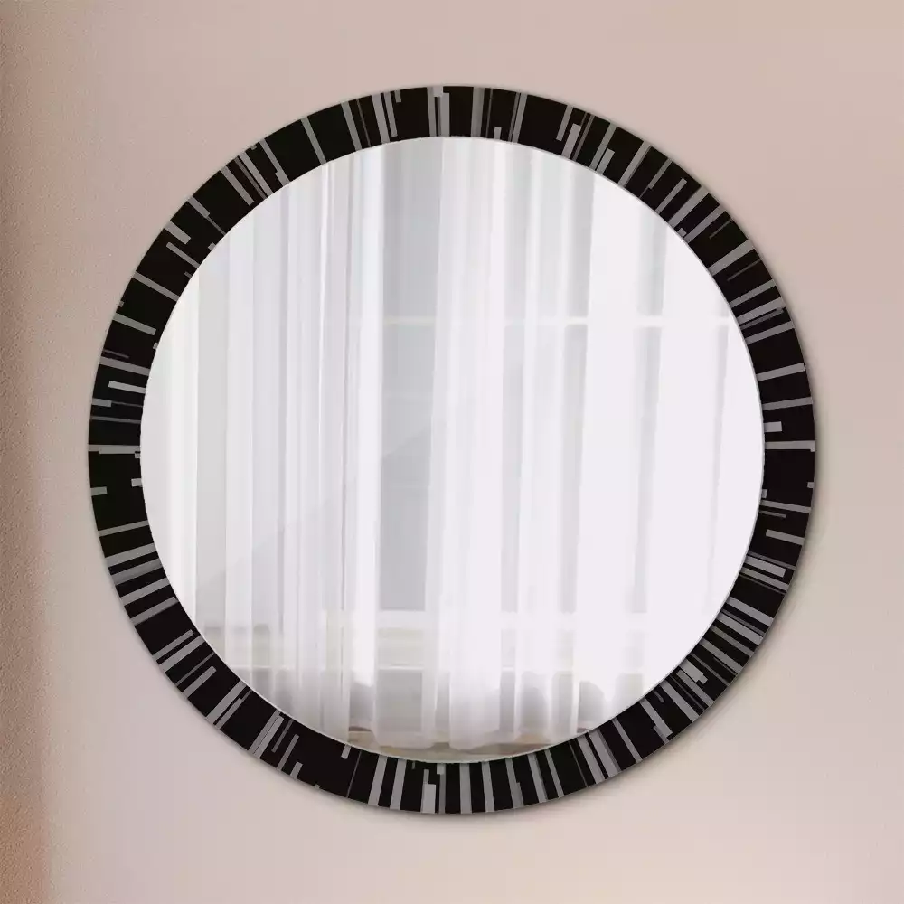 Miroir rond avec décoration Composition radiale