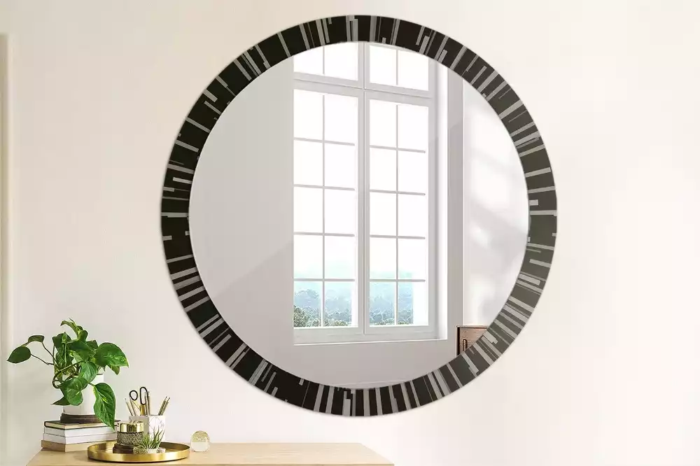 Miroir rond avec décoration Composition radiale