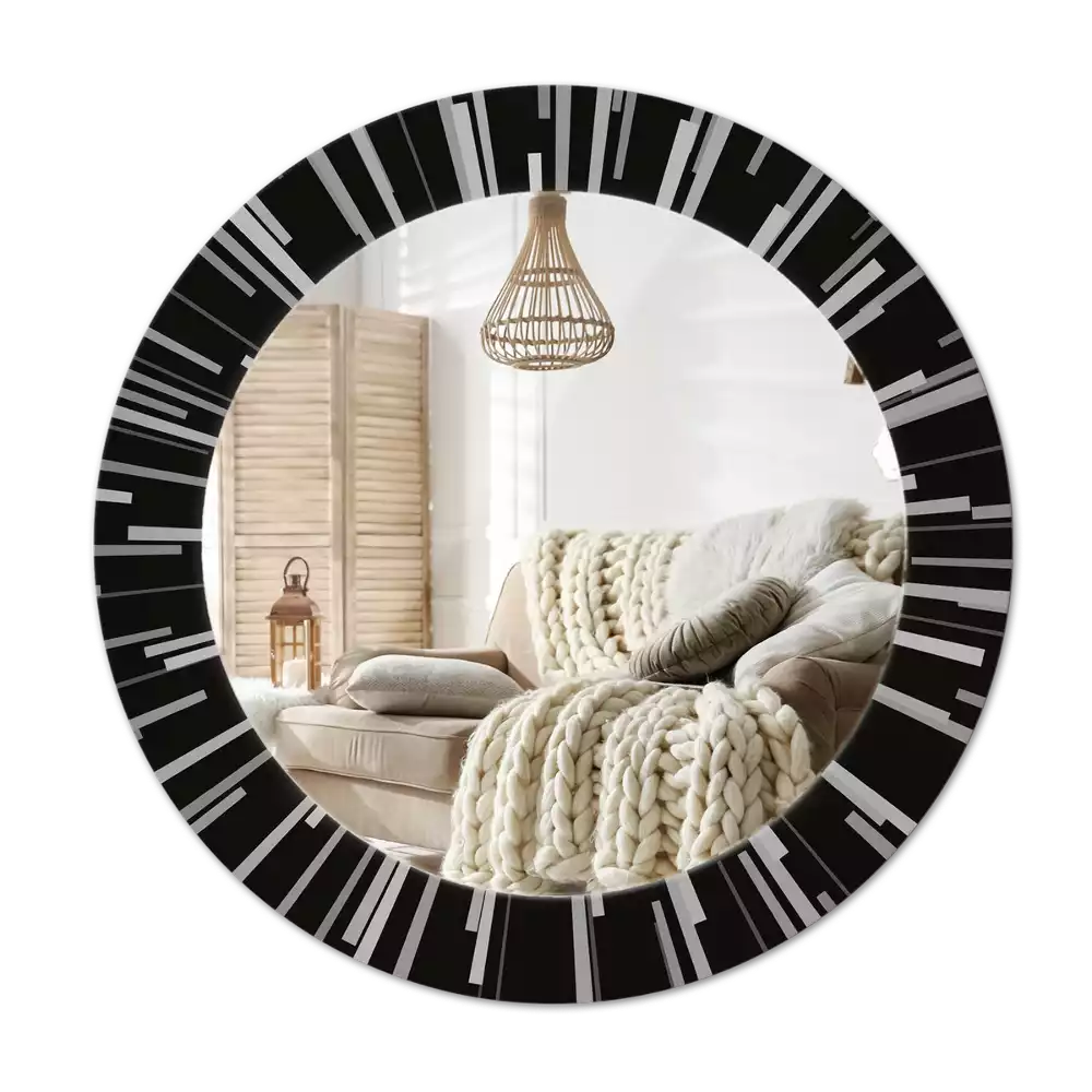 Miroir rond avec décoration Composition radiale