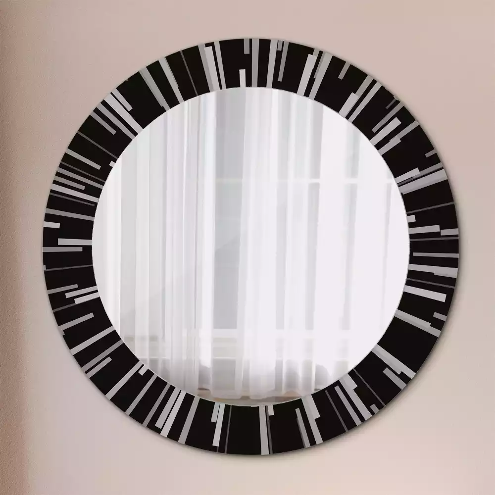 Miroir rond avec décoration Composition radiale