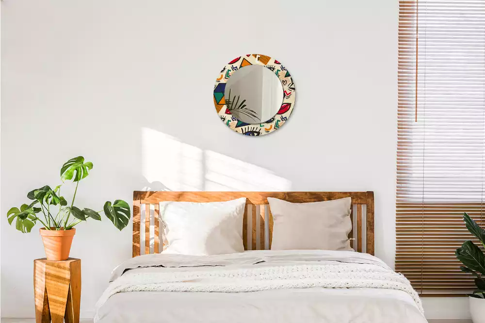 Miroir rond cadre avec impression Style pop art