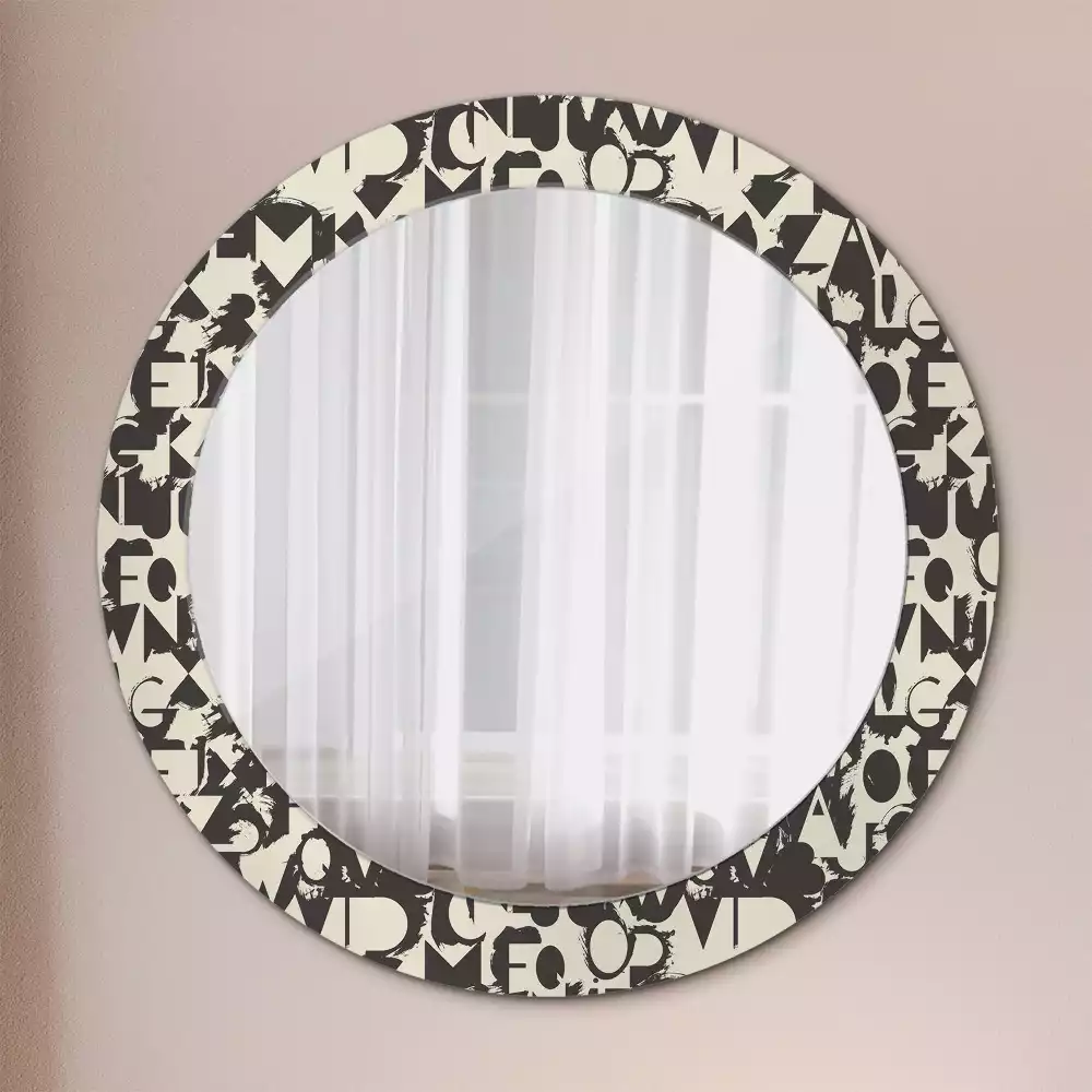 Miroir rond avec décoration Lettres