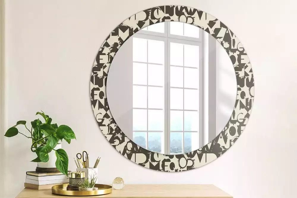 Miroir rond avec décoration Lettres