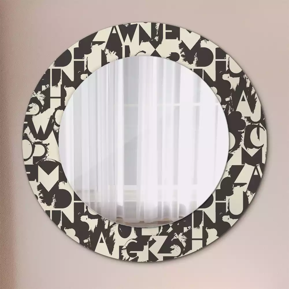 Miroir rond avec décoration Lettres