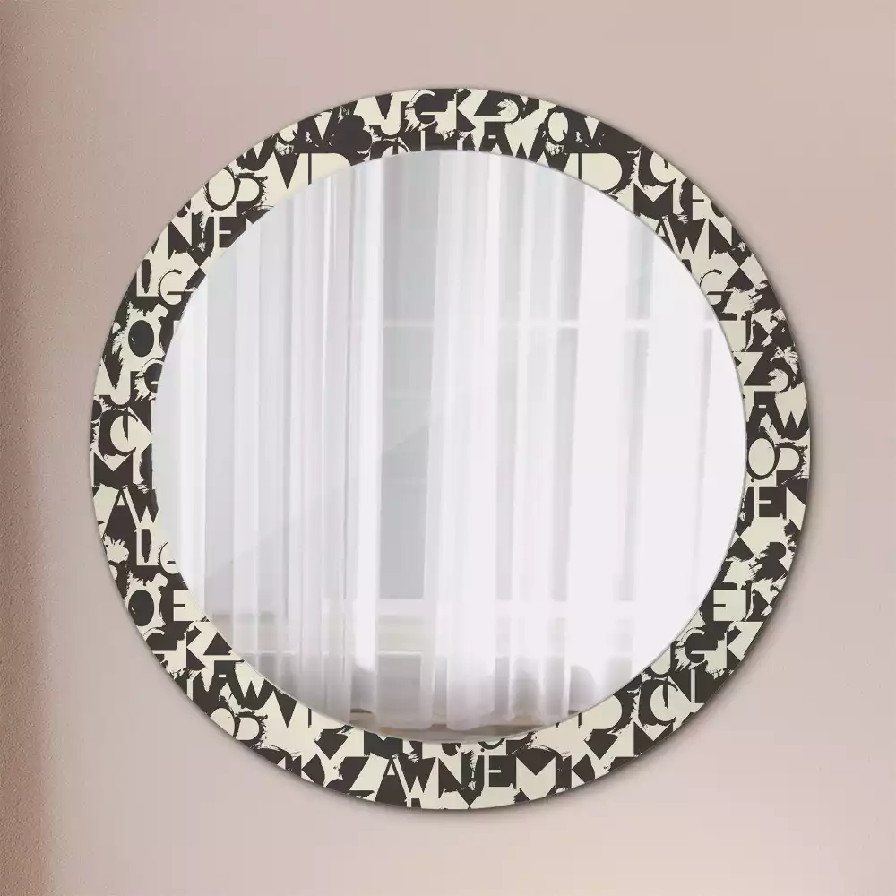 Miroir rond avec décoration Lettres