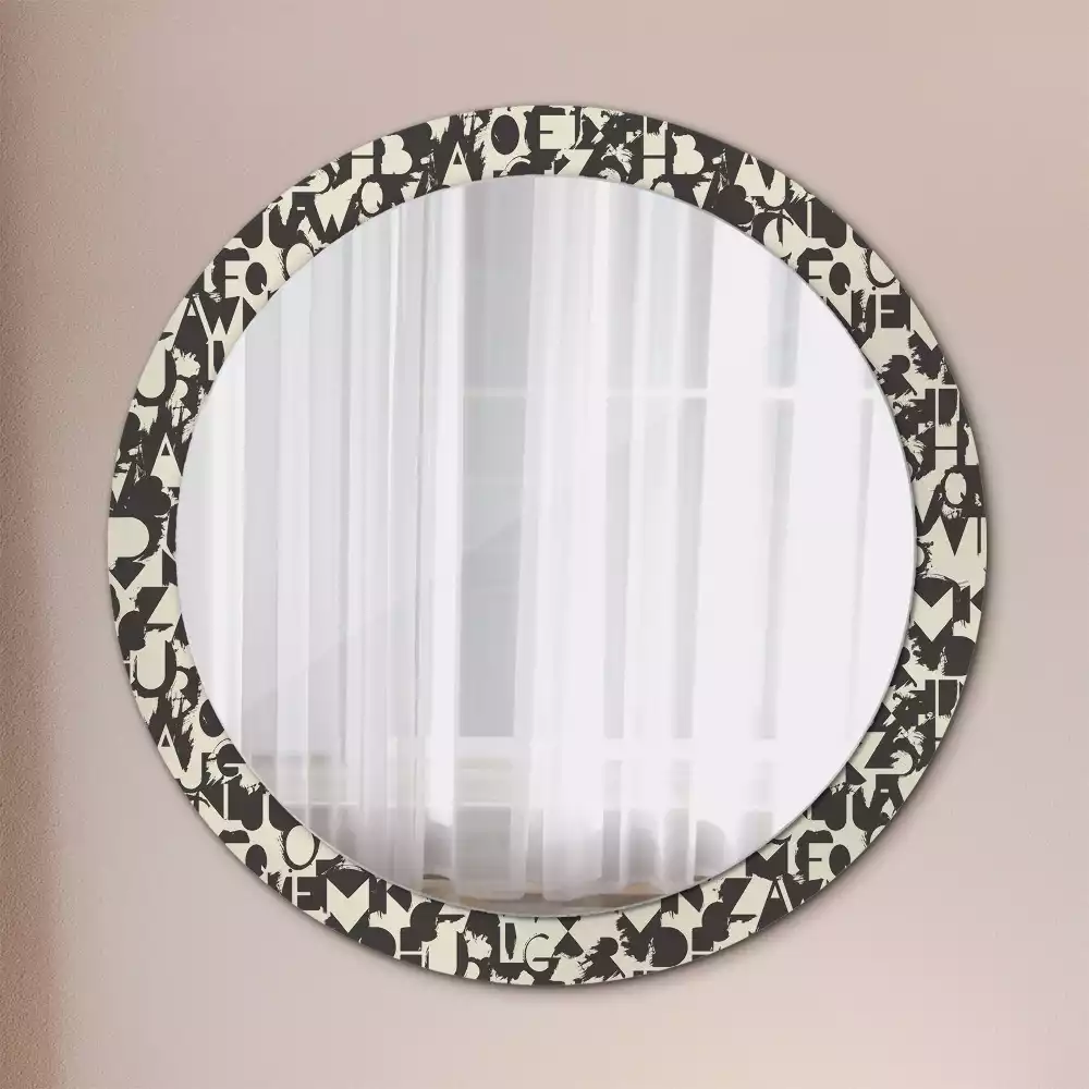 Miroir rond avec décoration Lettres