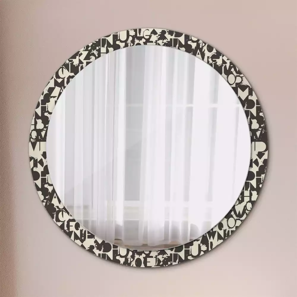 Miroir rond avec décoration Lettres