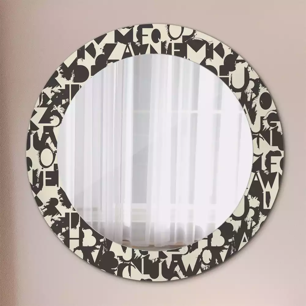 Miroir rond avec décoration Lettres