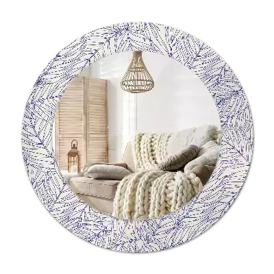 Miroir rond imprimé Contour de palmier tropical