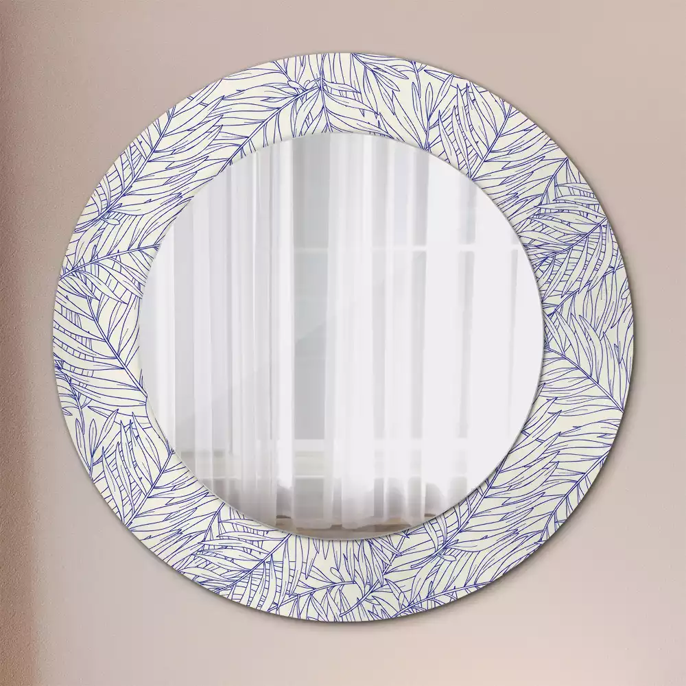 Miroir rond imprimé Contour de palmier tropical