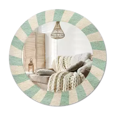 Miroir rond imprimé Motif pastel rétro