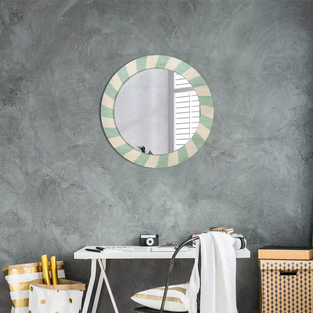 Miroir rond imprimé Motif pastel rétro