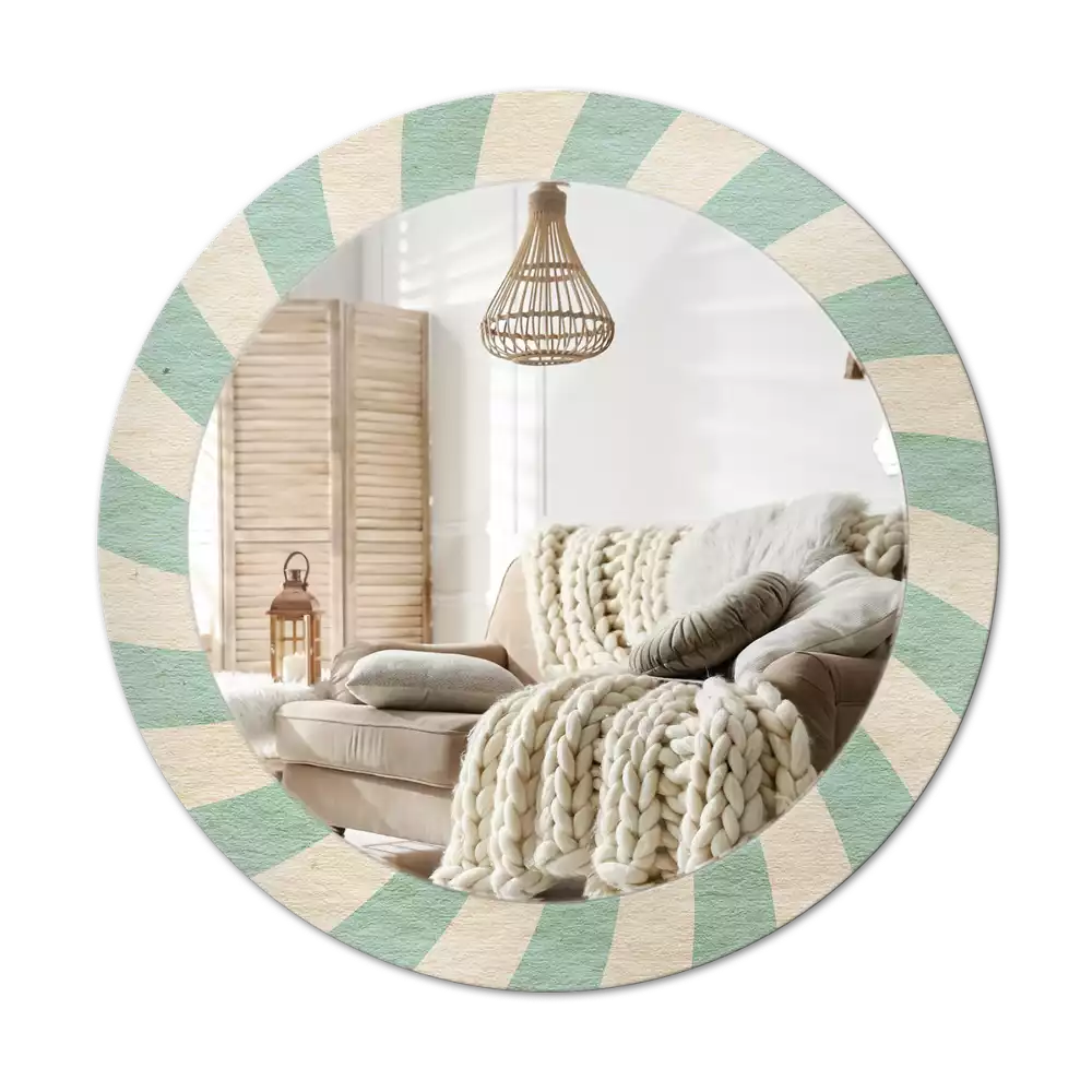Miroir rond imprimé Motif pastel rétro