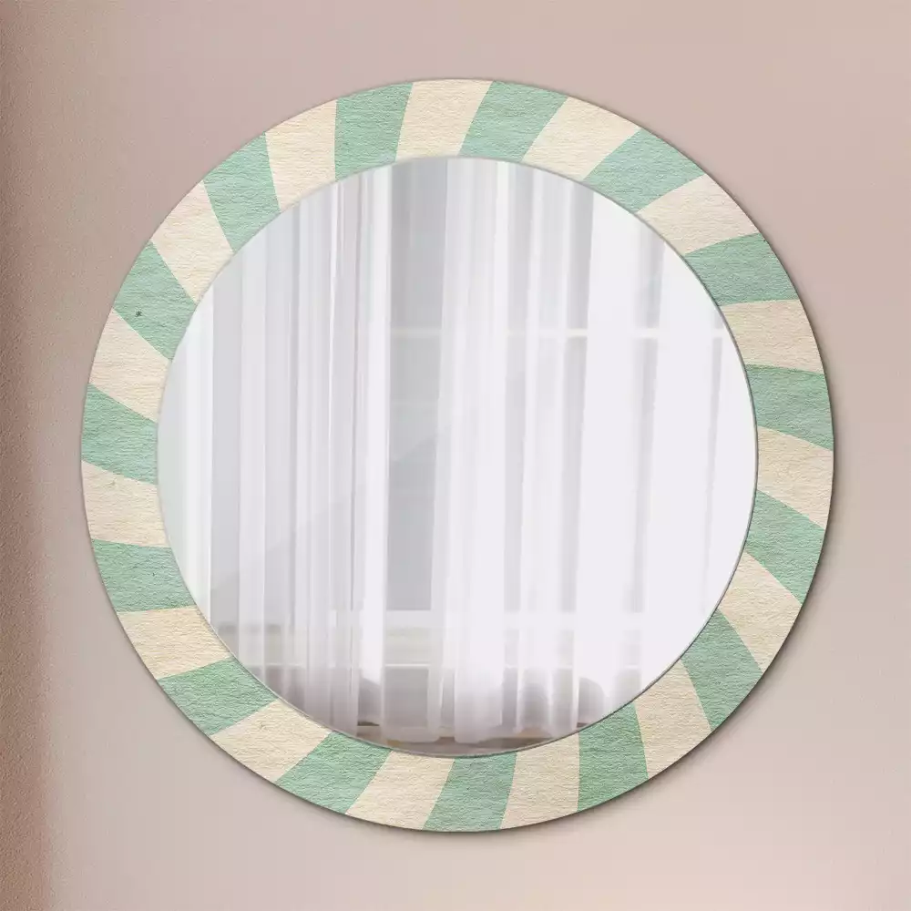Miroir rond imprimé Motif pastel rétro