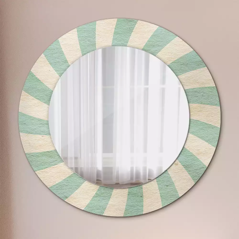 Miroir rond imprimé Motif pastel rétro