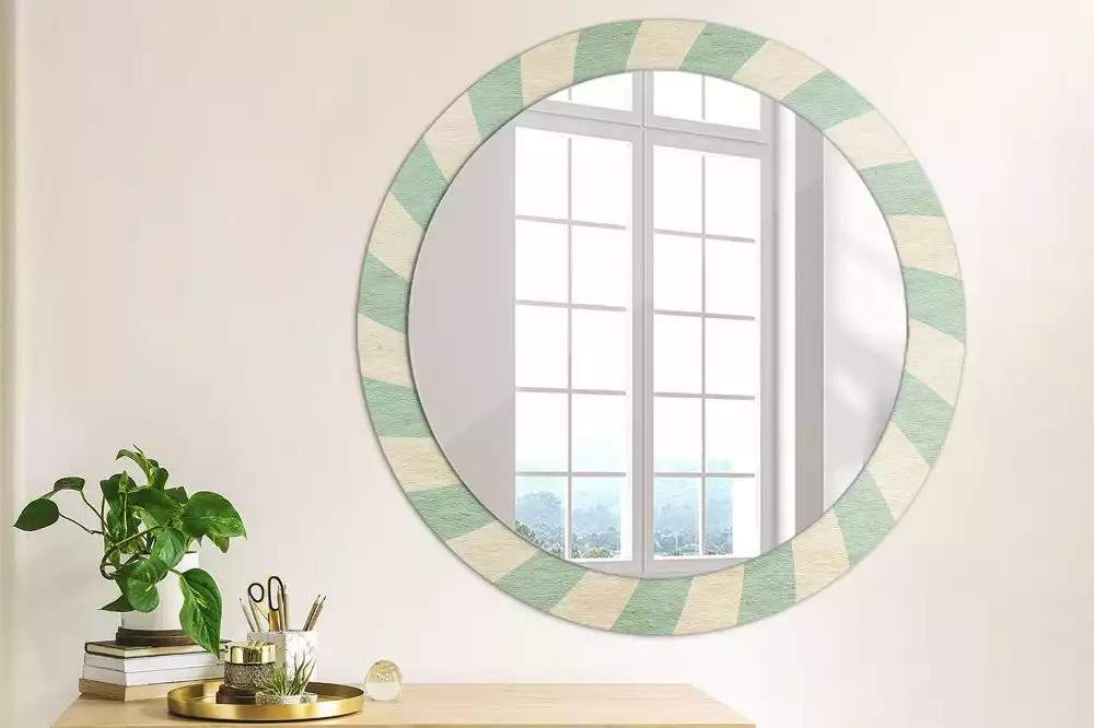 Miroir rond imprimé Motif pastel rétro