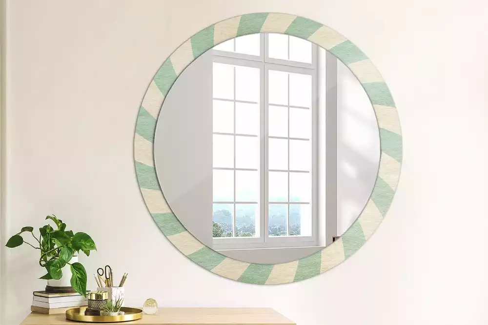 Miroir rond imprimé Motif pastel rétro