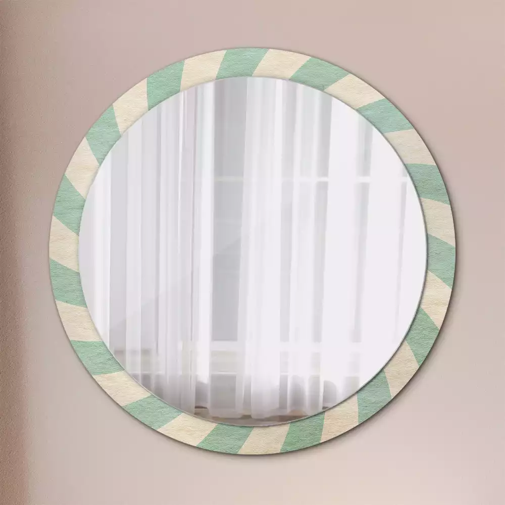 Miroir rond imprimé Motif pastel rétro