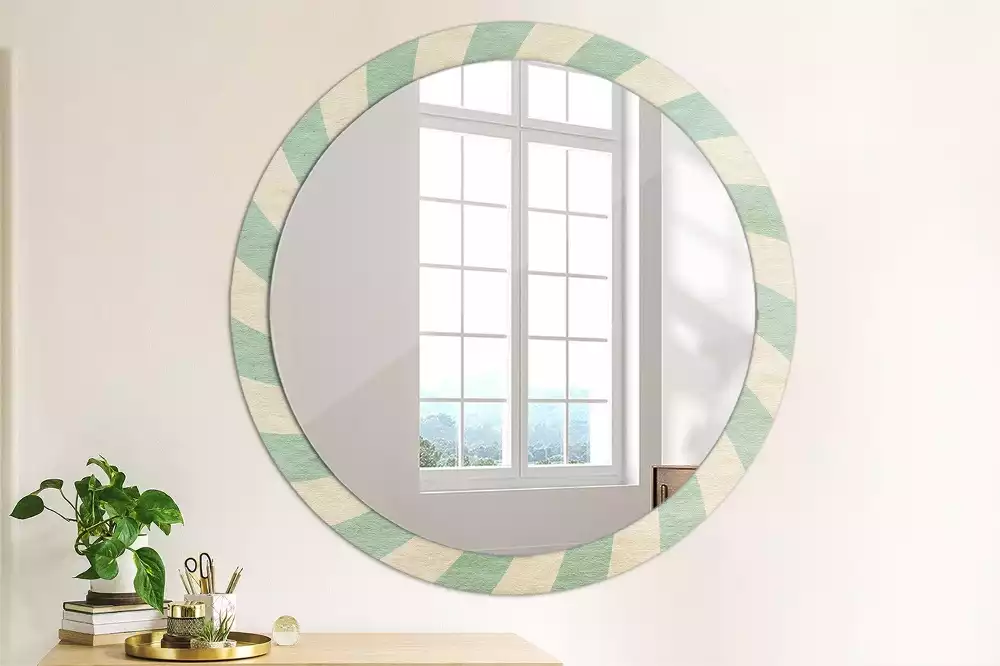 Miroir rond imprimé Motif pastel rétro