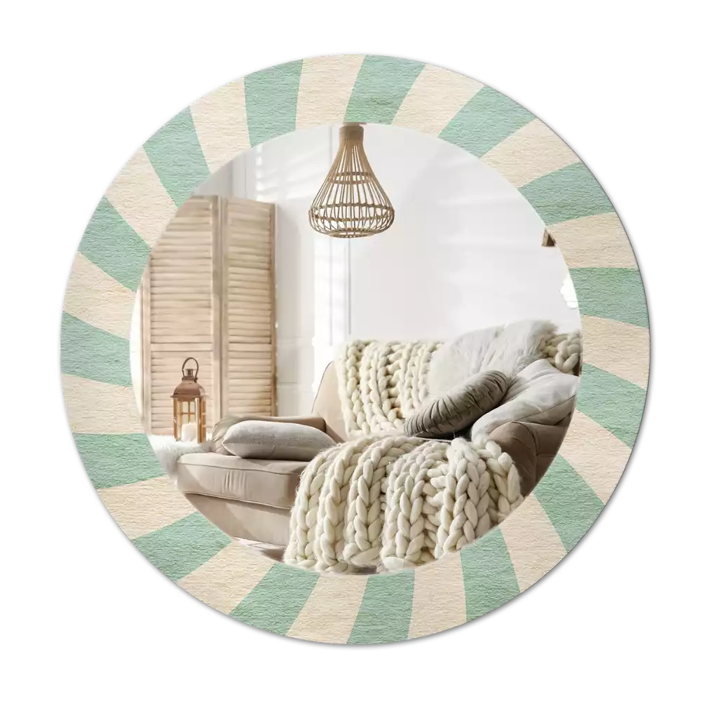 Miroir rond imprimé Motif pastel rétro