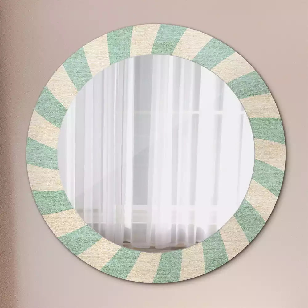 Miroir rond imprimé Motif pastel rétro