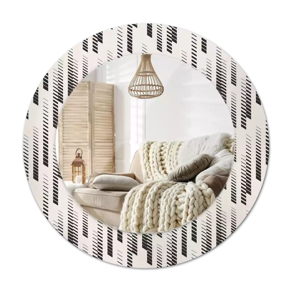 Miroir rond avec décoration Motif rayé