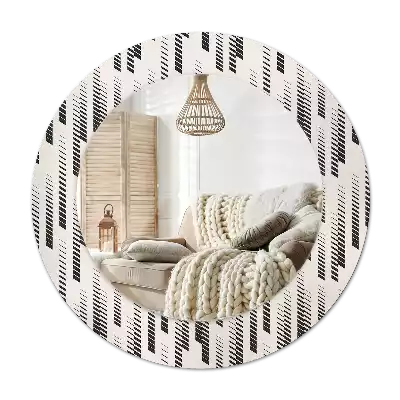 Miroir rond avec décoration Motif rayé