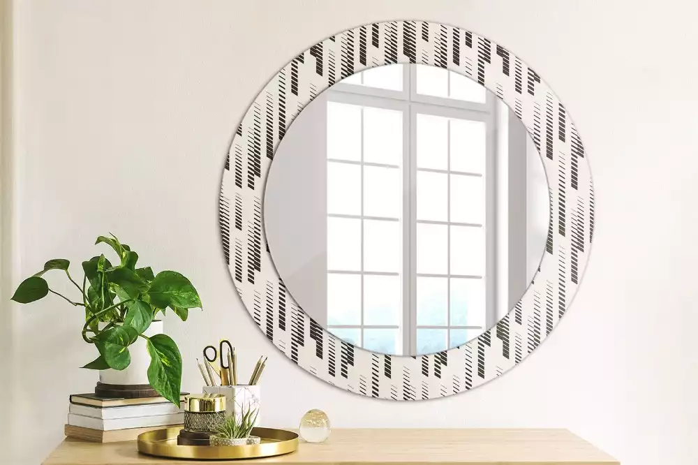 Miroir rond avec décoration Motif rayé