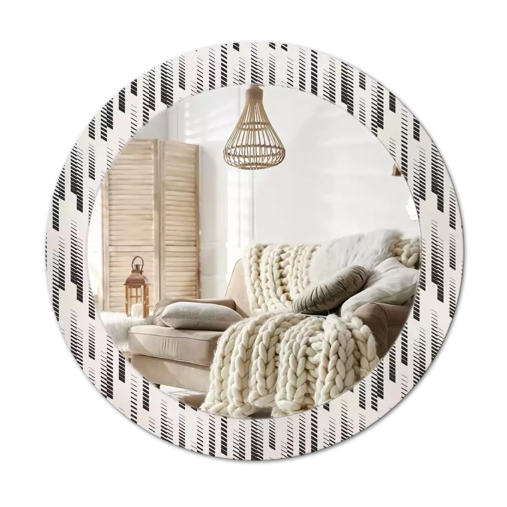 Miroir rond avec décoration Motif rayé