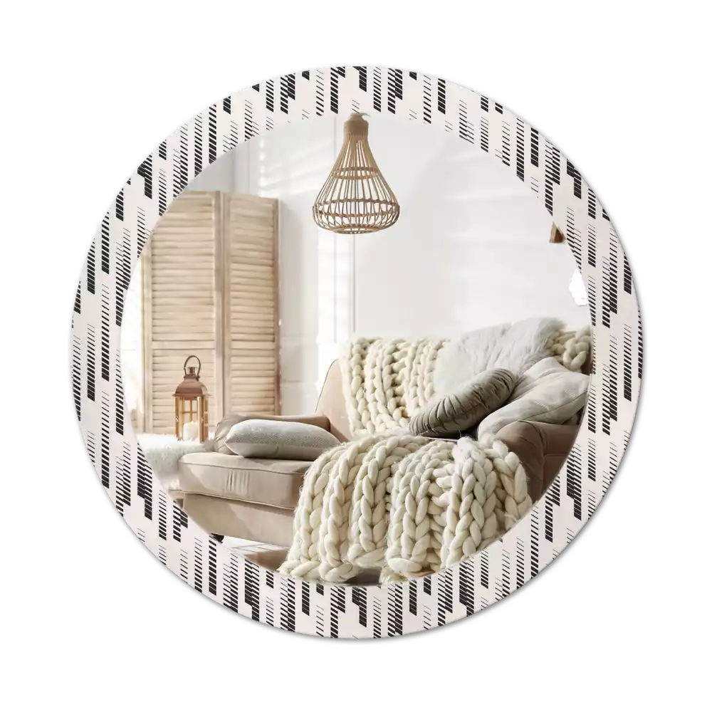 Miroir rond avec décoration Motif rayé