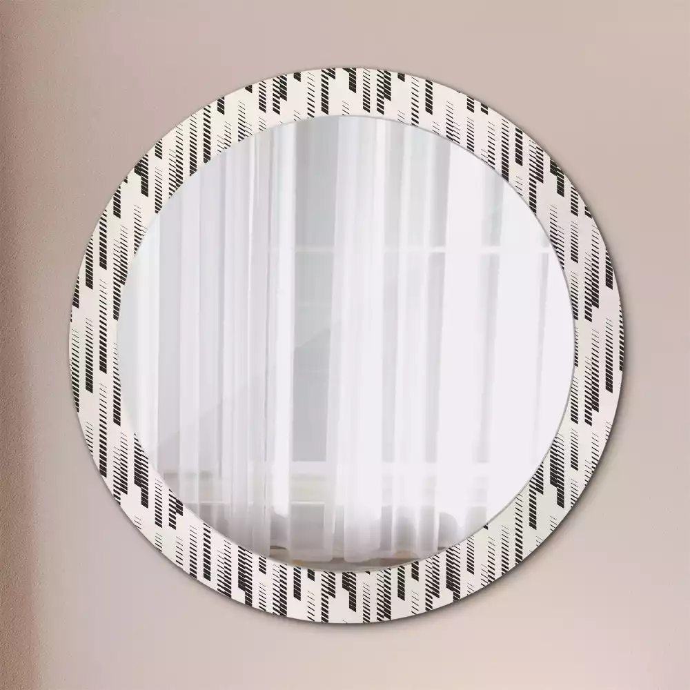 Miroir rond avec décoration Motif rayé