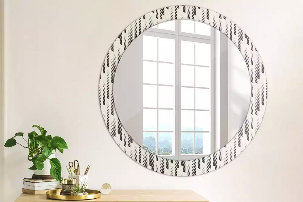 Miroir rond avec décoration Motif rayé