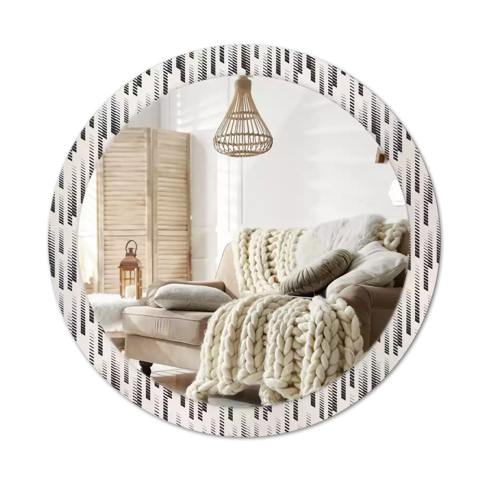 Miroir rond avec décoration Motif rayé