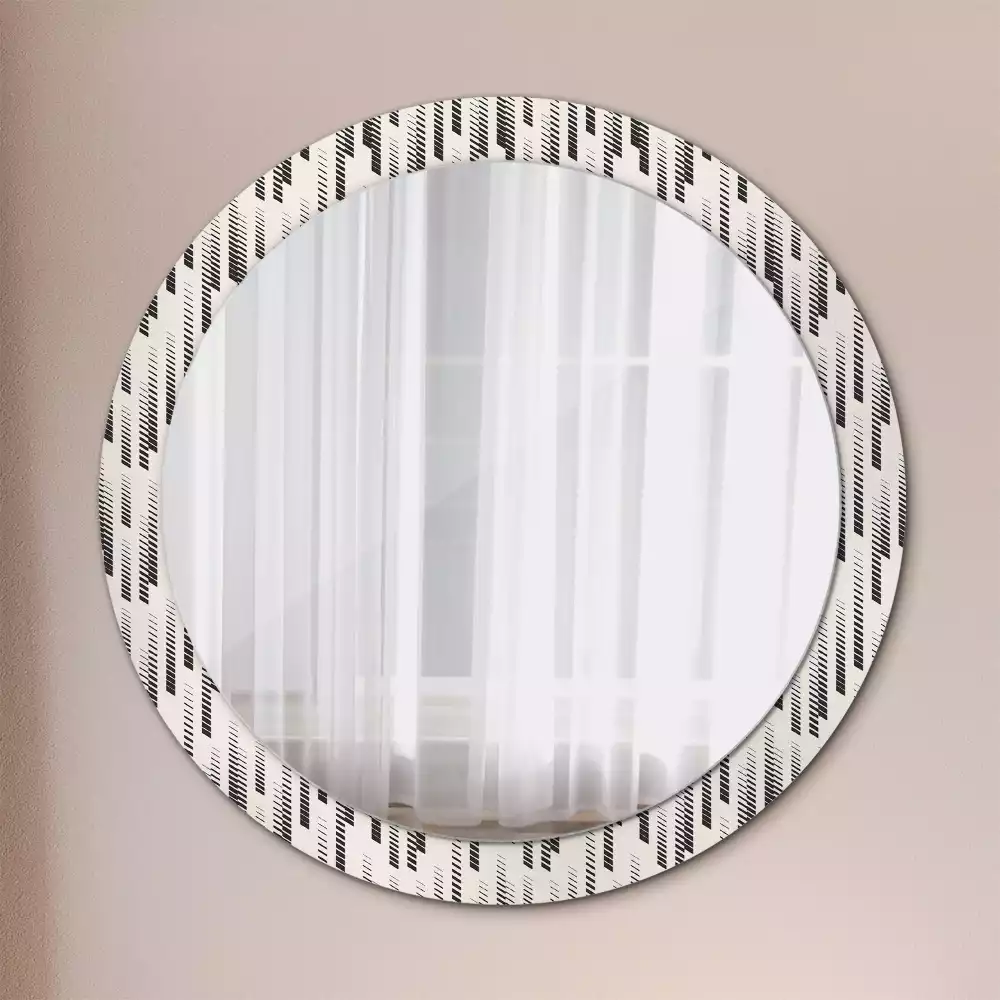 Miroir rond avec décoration Motif rayé
